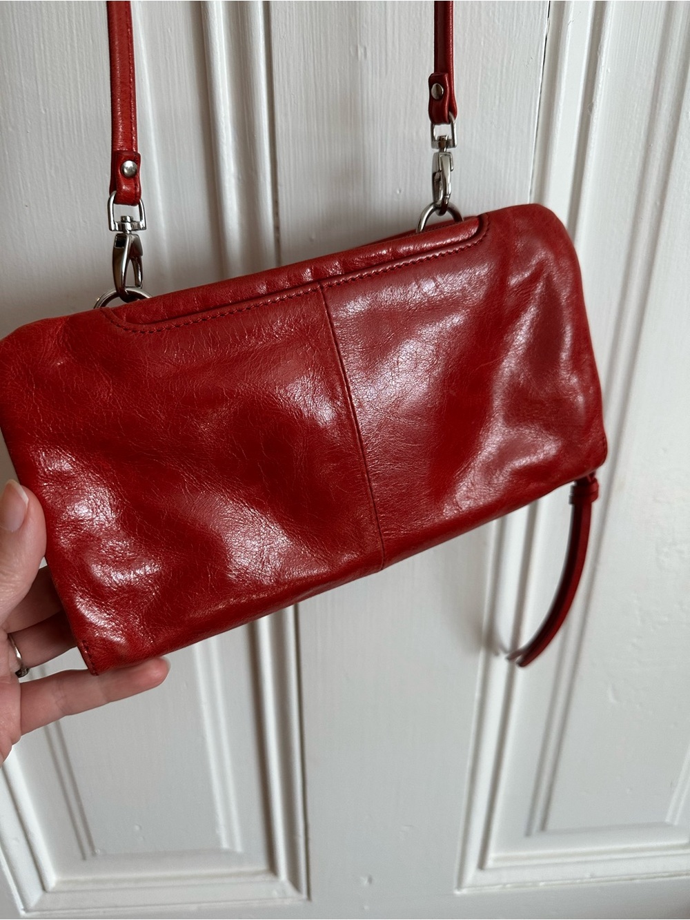 [HOBO] Red Leather Crossbody Clutch